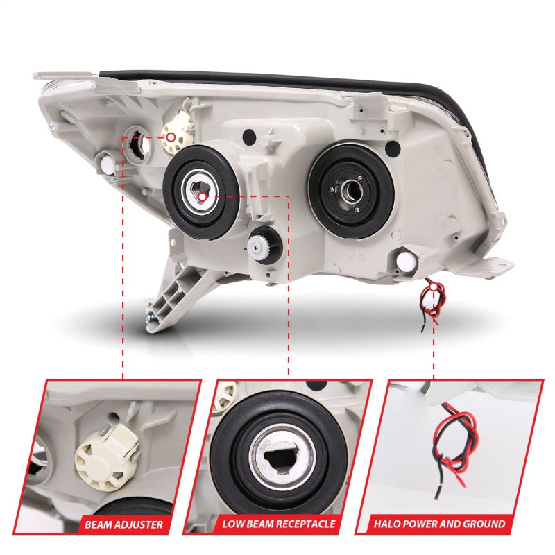 Anzo 2006-2009 Toyota 4Runner Projector Headlights w/ Halo Black