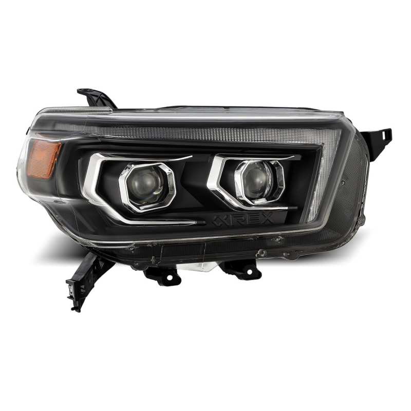 FR SPORT AlphaRex 10-13 Toyota 4Runner LUXX LED Proj Headlights Plank Style Black w/Seq...
