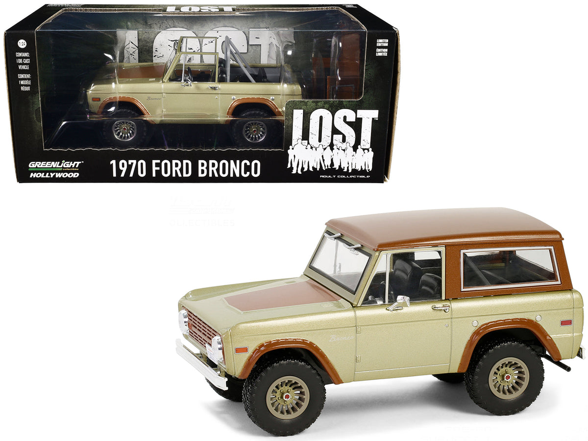 Rapid Vehicles 1970 Ford Bronco Gold Metallic with Brown Hood and Top  "Lost" (2004-2010) TV...