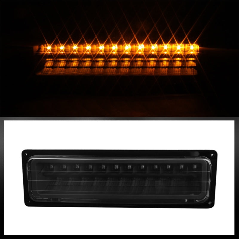 SPYDER Xtune GMC Yukon 92-93 Crystal Headlights w/ Corner & LED Bumper Black HD-JH-GMCCK88-LED-AM-BK-SET 5073532