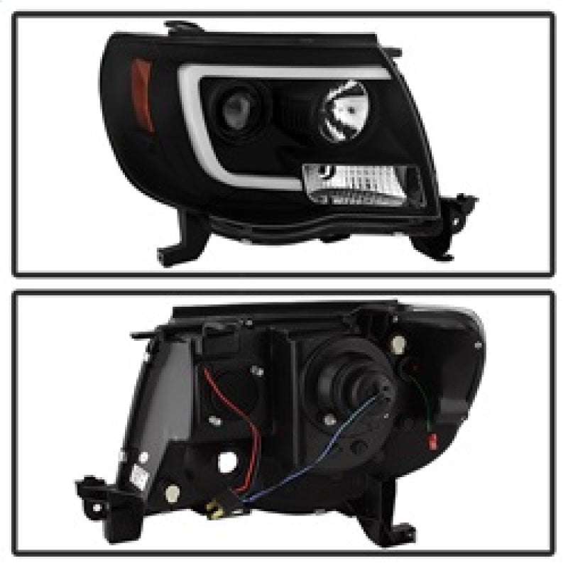 FR SPORT Spyder Toyota Tacoma 05-11 Projector Headlights - Light Bar DRL - Black...