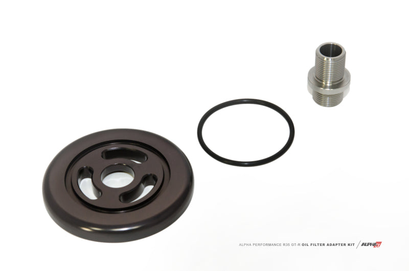 FR SPORT AMS Performance 2009+ Nissan GT-R R35 Alpha CNC Billet Oil Filter Adapter w/Race Filter...