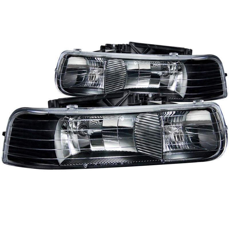 Anzo 1999-2002 Chevrolet Silverado 1500 Crystal Headlights Black