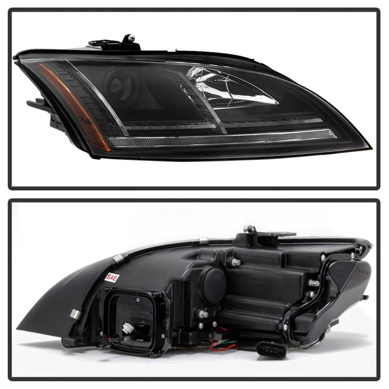 FR SPORT Spyder 08-15 Audi TT HID Xenon Projector Headlights w/Seq Turn Signal - Blk...