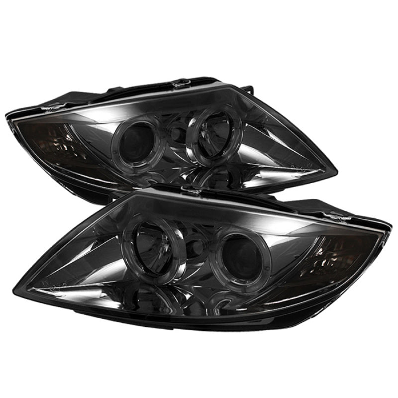 FR SPORT Spyder BMW Z4 03-08 Projector Headlights Halogen Model Only - LED Halo Smoke...