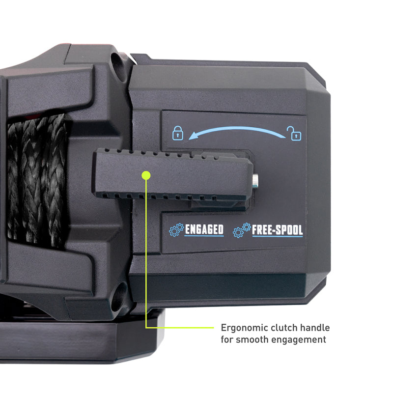 Borne Off-Road 10K Winch - Black Synthetic Rope BNWN-10-SBK