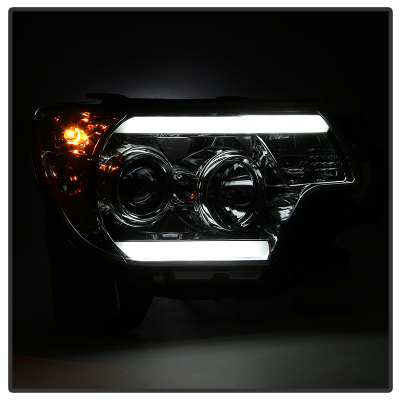 FR SPORT Spyder Toyota Tacoma 12-16 Projector Headlights Light Bar DRL Smoke PRO-YD-TT12-LBDRL-SM...