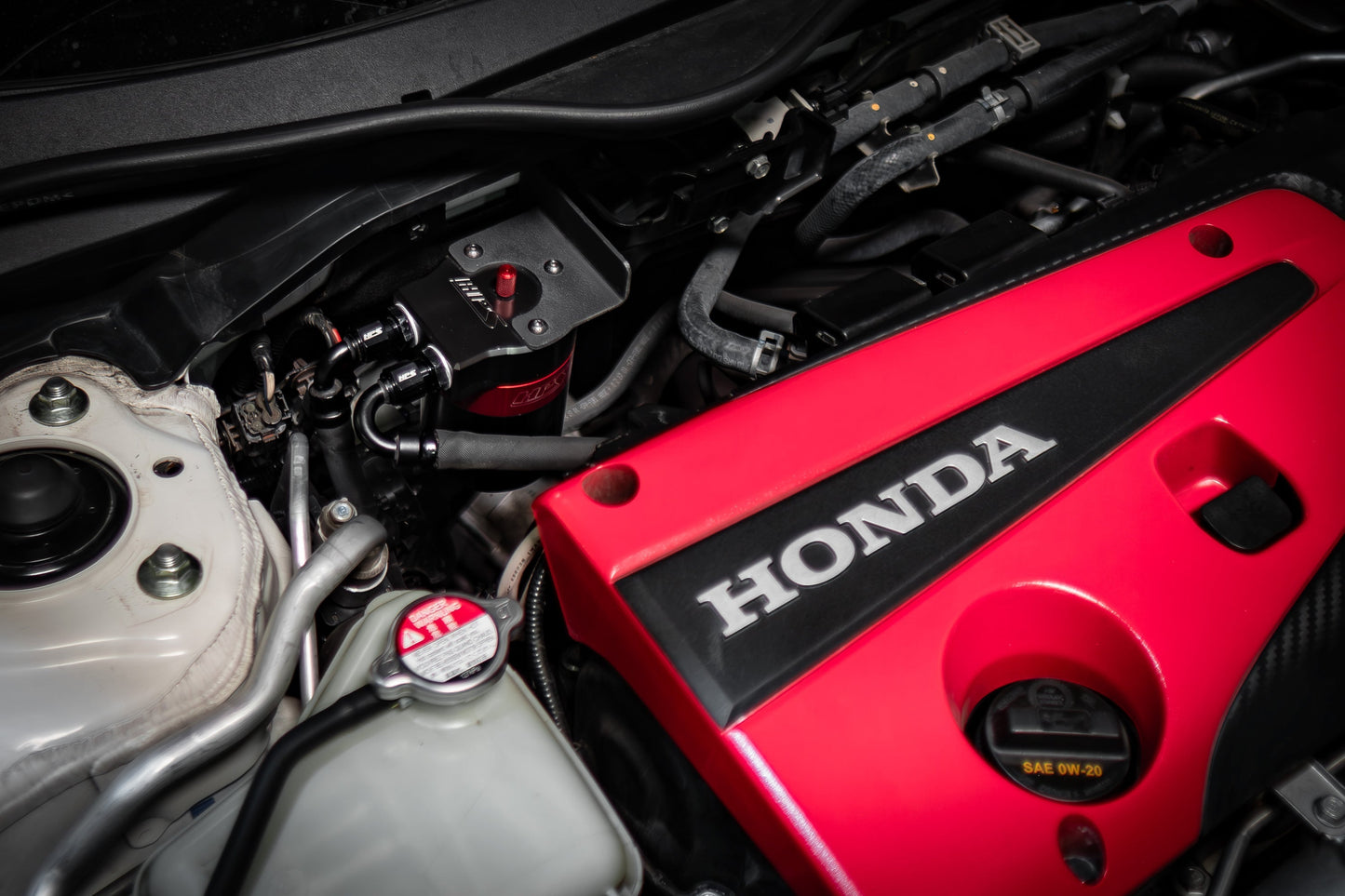 HPS Performance Aluminum Oil Catch Can Kit Honda 2017-2024 Civic Type R 2.0L Turbo 860-002