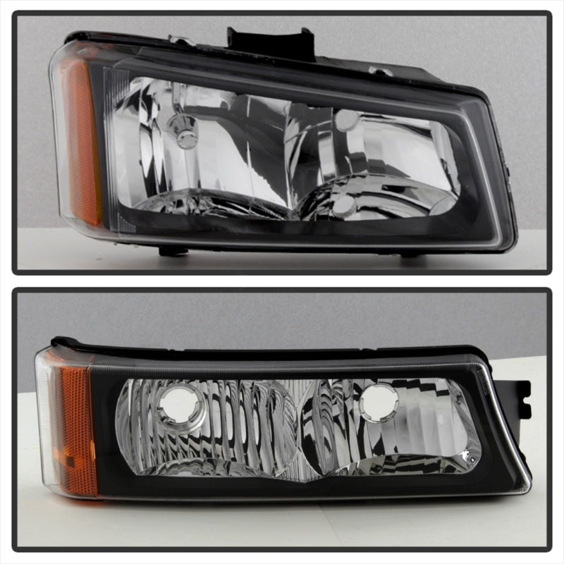 FR SPORT SPYDER Xtune Chevy Silverado 2500HD 03-06 Crystal Headlights w/ Bumper Lights Black...
