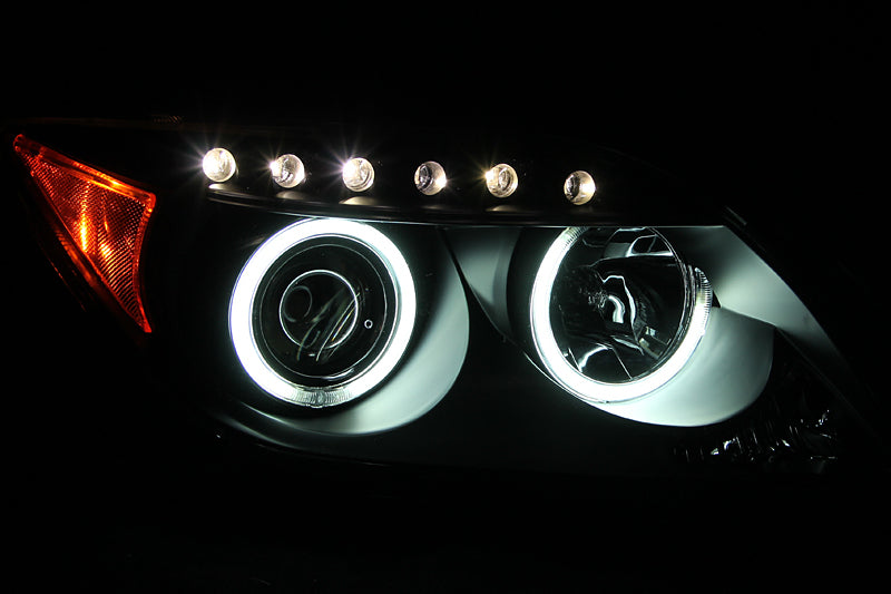 Anzo 2005-2010 Scion Tc Projector Headlights w/ Halo Black (CCFL)