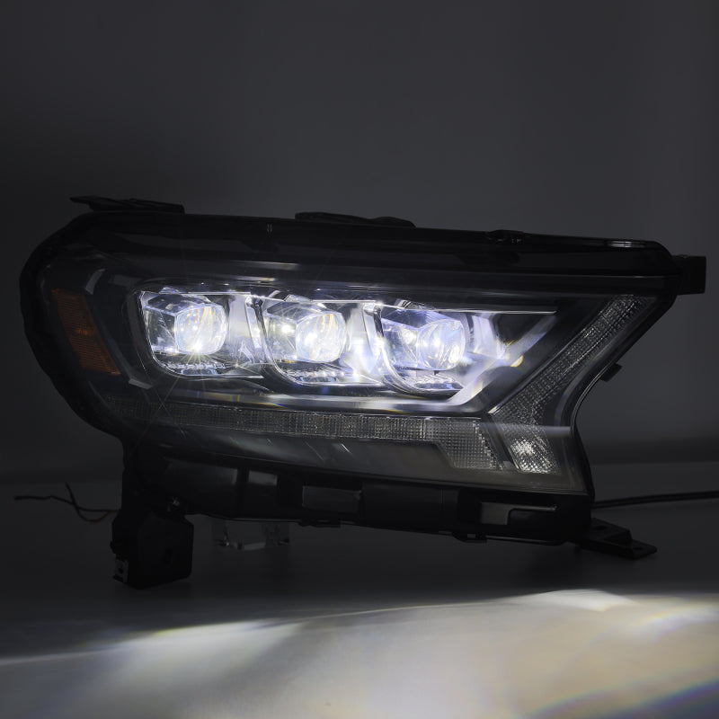 FR SPORT AlphaRex 19-21 Ford Ranger NOVA LED Proj Headlight Plnk Style Alpha Blk w/Activ...