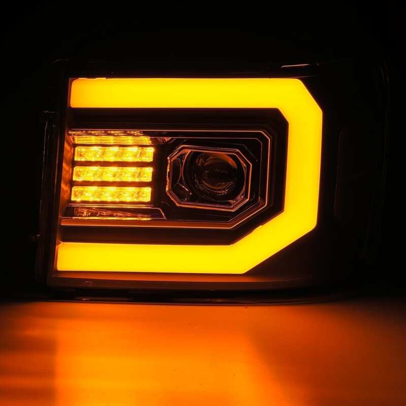FR SPORT AlphaRex 07-13 GMC 1500HD PRO-Series Projector Headlights Plank Style Chrm w/Activ...