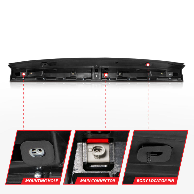 FR SPORT ANZO 2007-2014 Chevrolet Suburban 1500 LED 3rd Brake Light Black Housing Smoke Lens w/...