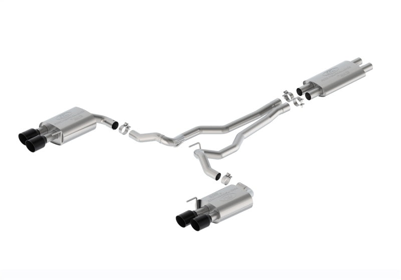 Ford Racing 2024 Mustang 5.0L Touring Non-Active Cat-Back Exhaust w/GT Valance - Black Tip M-5200-M5TBV