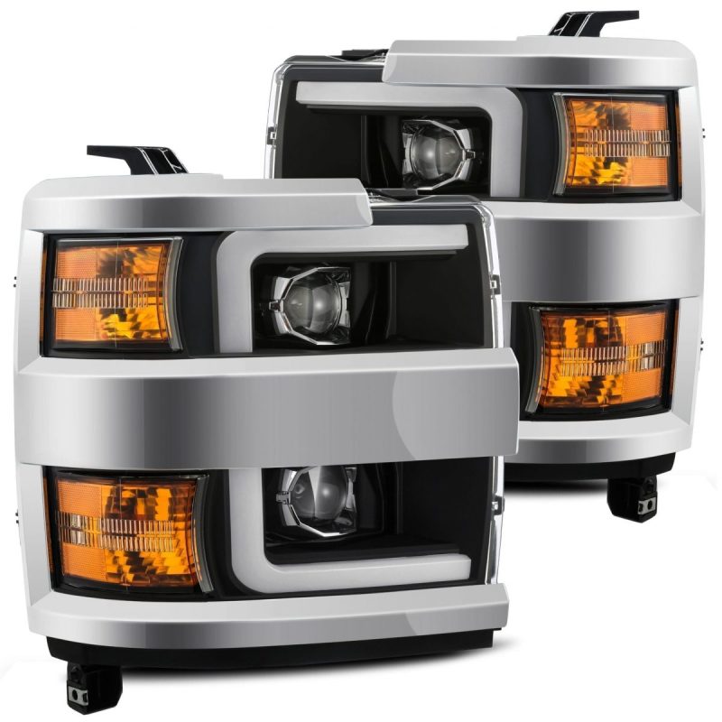 FR SPORT AlphaRex 15-19 Chevy 2500HD PRO-Series Proj Headlights Plank Style Blk w/Activ Light/Seq...