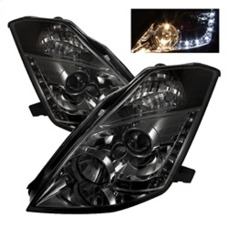 FR SPORT Spyder Nissan 350Z 03-05 Projector Headlights Halogen Model Only - DRL Smoke...