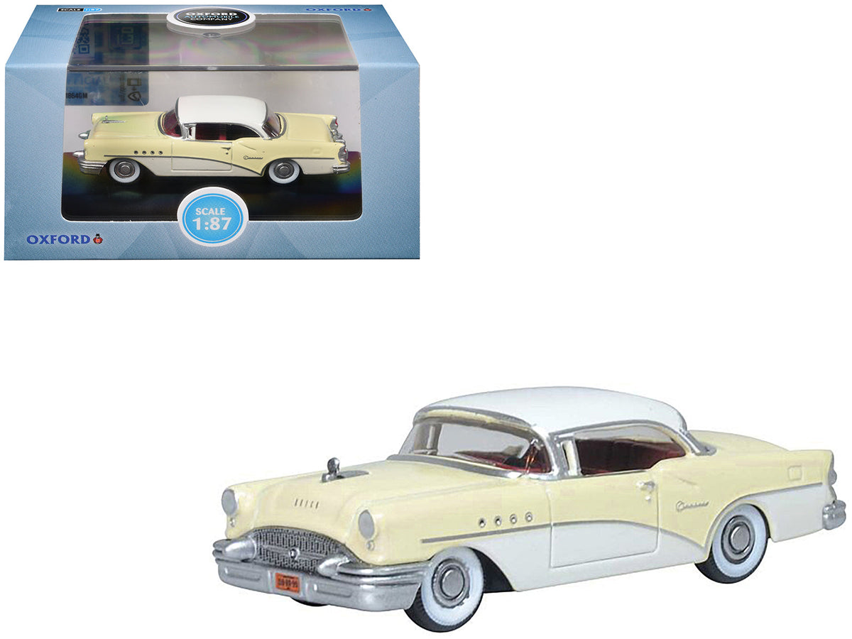Rapid Vehicles 1955 Buick Century Condor Yellow and Dover White with Red Interior 1/87 (HO) Scale...