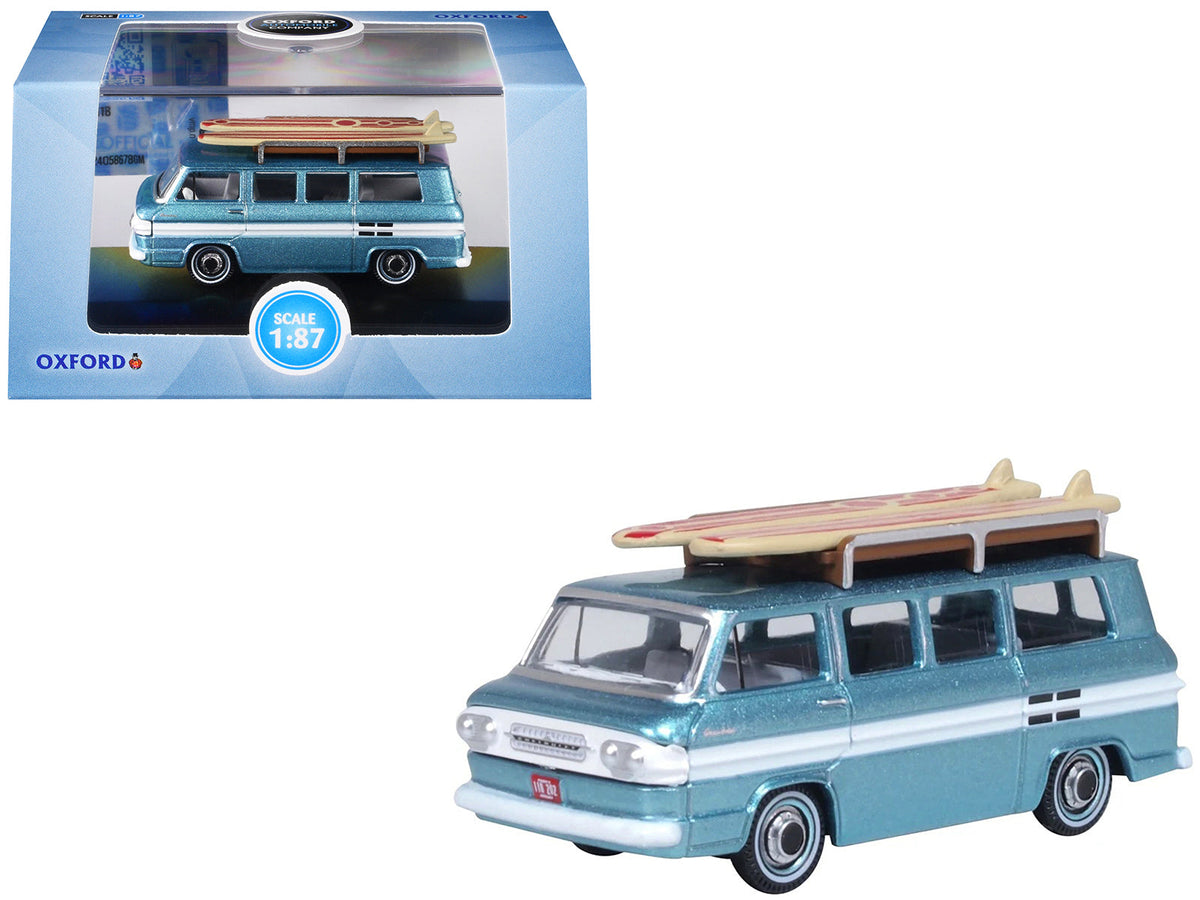 Rapid Vehicles 1961 Chevrolet Corvair Greenbrier Passenger Wagon Van Turquoise Metallic and Cameo...