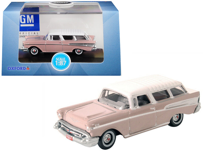 Rapid Vehicles 1957 Chevrolet Nomad Dusk Pearl Pink with Imperial Ivory Top 1/87 (HO) Scale...