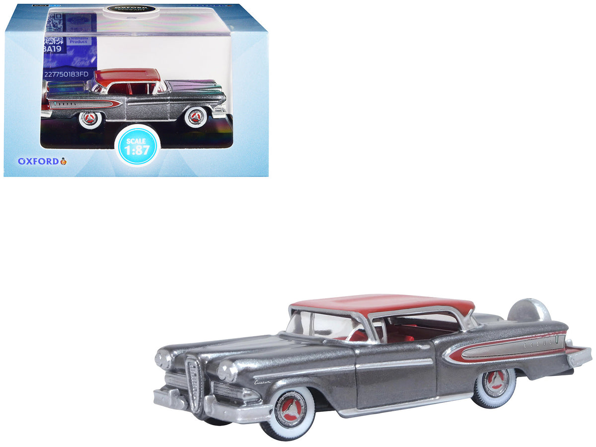 Rapid Vehicles 1958 Edsel Citation Silver Gray Metallic with Ember Red Top and Red Interior 1/87...