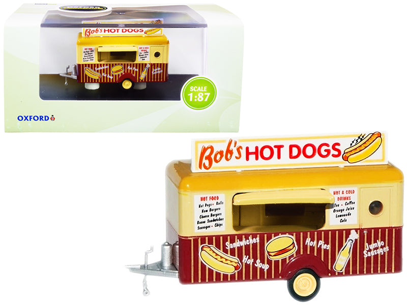 Rapid Vehicles "Bob's Hot Dogs" Mobile Food Trailer 1/87 (HO) Scale Diecast Model by Oxford...