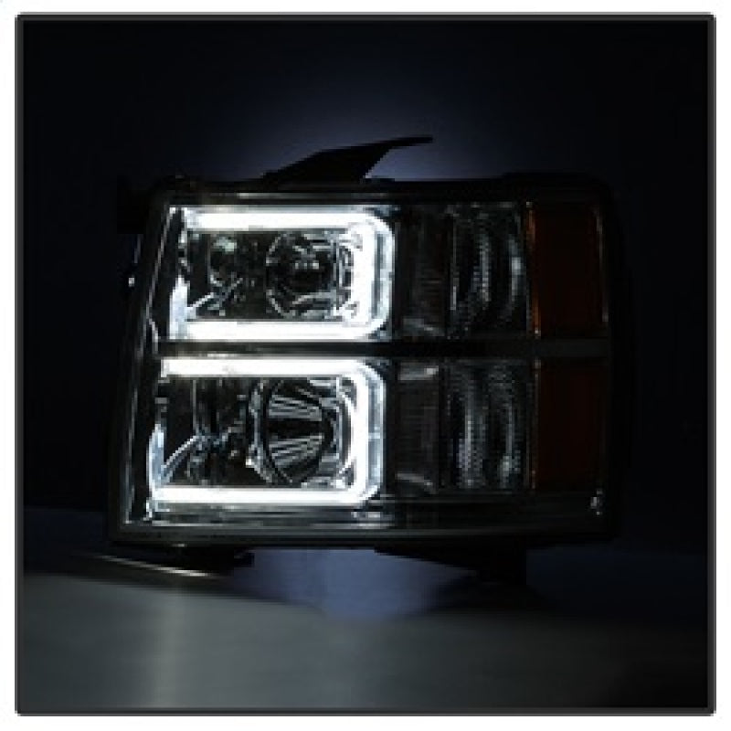 SPYDER Xtune Chevy Silverado 1500/2500/3500 07-13 Halo Projector Headlights Chrome PRO-JH-CS07-LED-C 9027802