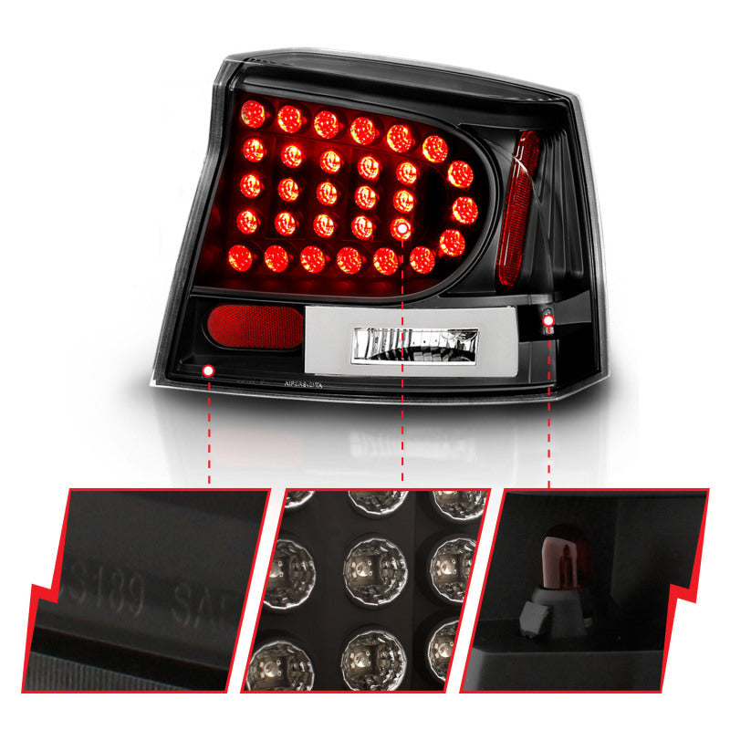 Anzo 2006-2008 Dodge Charger LED Taillights Black