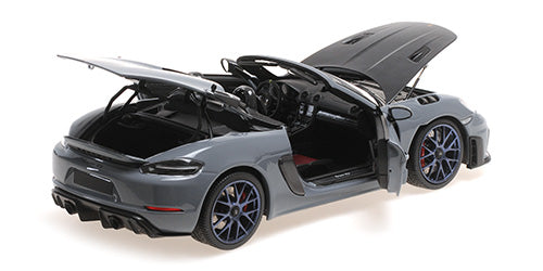 Minichamps 2024 Porsche 718 Cayman Spyder RS w/ Weissach Package Arctic Grey 1:18
