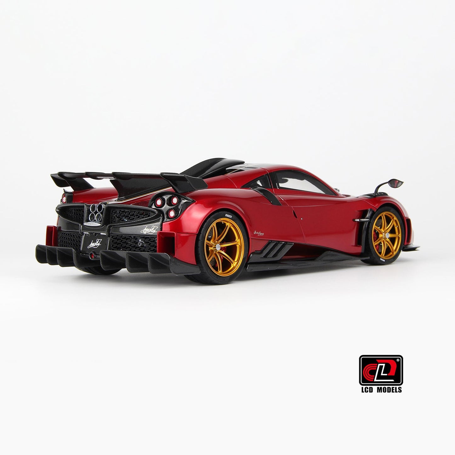 LCD 2020 Pagani Imola Red w/ Gold Wheels 1:18