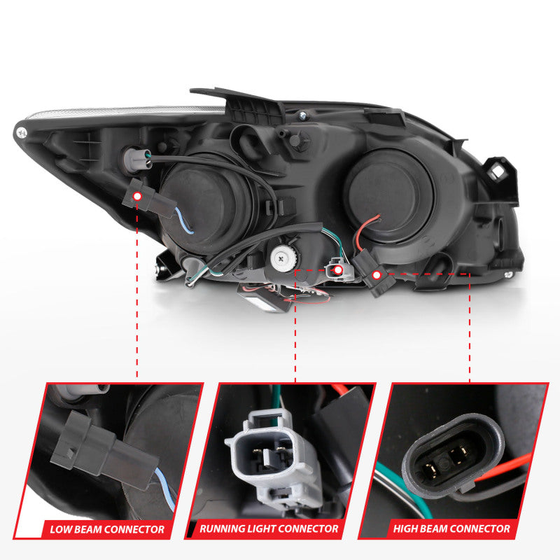 Anzo 2005-2010 Scion Tc Projector Headlights w/ Halo Black (CCFL)