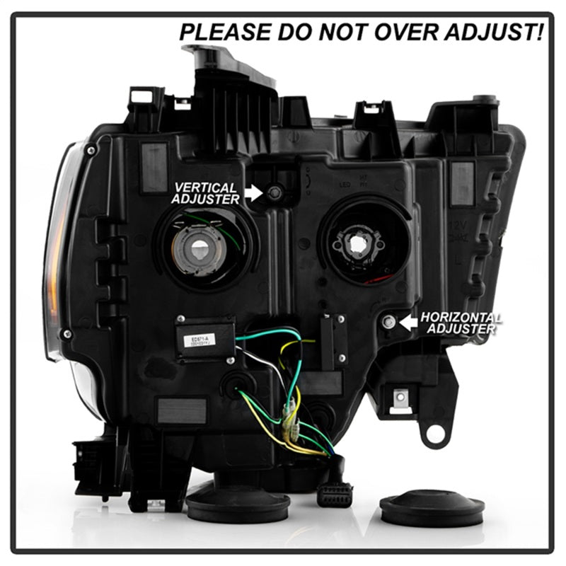 SPYDER 19-22 Dodge Ram 2500 (Halogen Only) Projector Headlights - Black PRO-YD-DR19HDHALSI-SEQ-BK 5088611
