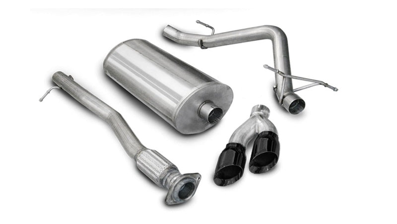 Corsa 10-10 GMC Sierra Denali 6.2L V8 3in Cat-Back Single Side w Twin 4in Black Pro-Series Tips 14518BLK