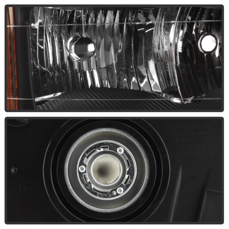 SPYDER Xtune Chevy Colorado 04-12 OEM Headlights w/ Bumper Lights Black HD-JH-CCOL04-SET-BK 9032110