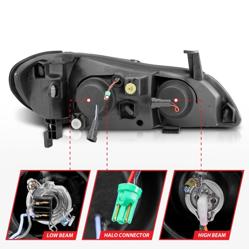 Anzo 2000-2004 Infiniti I30 Projector Headlights w/ Halo Black