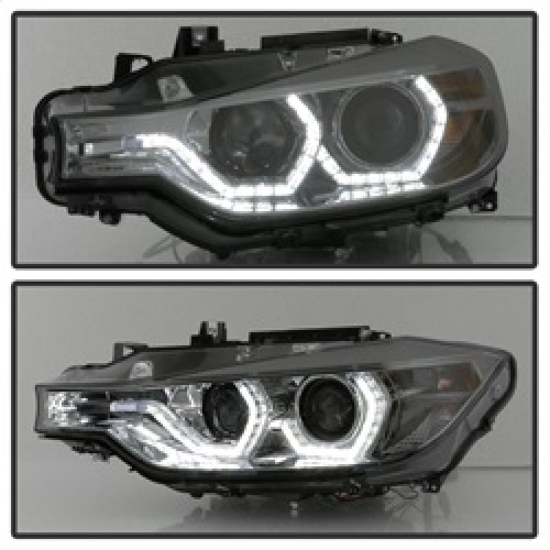 Spyder 12-14 BMW F30 3 Series 4DR Projector Headlights - LED DRL - Smoke (PRO-YD-BMWF3012-DRL-SM) 5084361