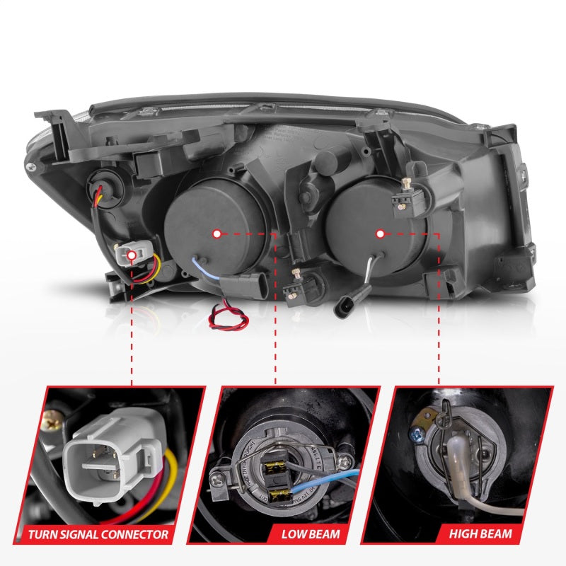 Anzo 2006-2008 Toyota Rav4 Projector Headlights w/ Halo Chrome (CCFL)