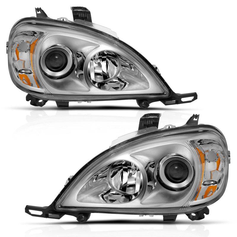 ANZO 1997-2001 Mercedes Benz M Class Projector Headlight Chrome Clear Amber 111462