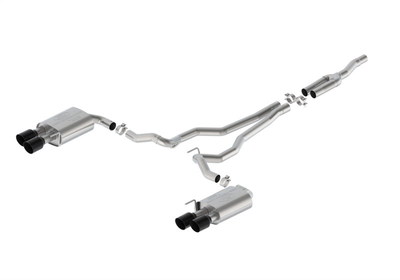 Ford Racing 2024 Mustang 2.3L Touring Non-Active Cat-Back Exhaust w/GT Valance - Black Tip M-5200-M2TBV