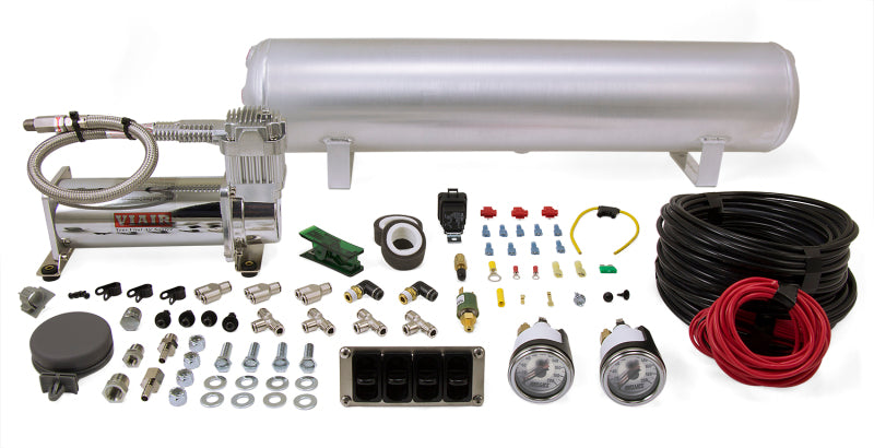 AIRLIFT 4-Way Manual Control system, 1/4" Air Lines, 4 Gallon Tank, 380 Comp.