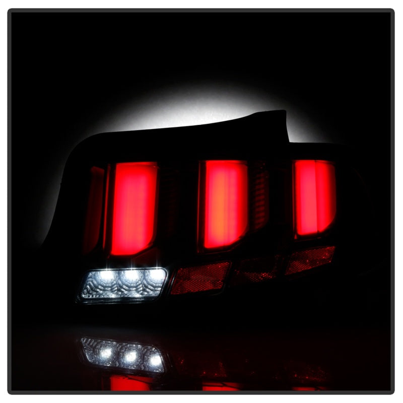FR SPORT Spyder 10-12 Ford Mustang - Light Bar Seq. Turn Signal LED Tail Lights - Black -...