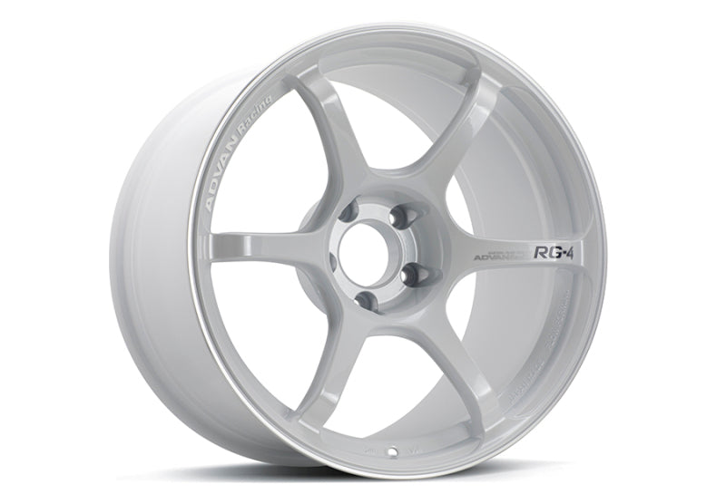 Advan RG-4 18x7 +41 4-100 Racing White Metallic & Ring Wheel YA48E41AWMR