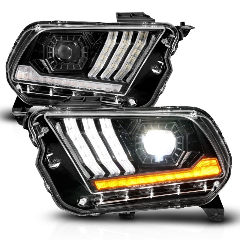 FR SPORT ANZO 10-14 Ford Mustang LED Projector Headlights w/Sequential Light Tube (NON HID...