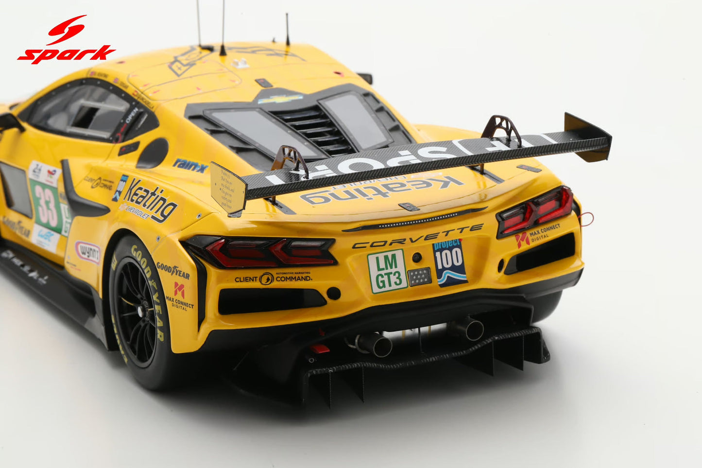 Spark Model Chevrolet Corvette C8 Z06 GT3.R #33 TF Sport 2025 IMSA Le Mans 24hrs 1:18 WITH DISPLAY