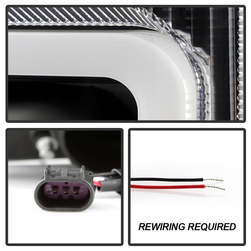 FR SPORT Spyder 17-18 Ford F250/F350/F450 Halogen Model Only -White Light Bar- Black-...