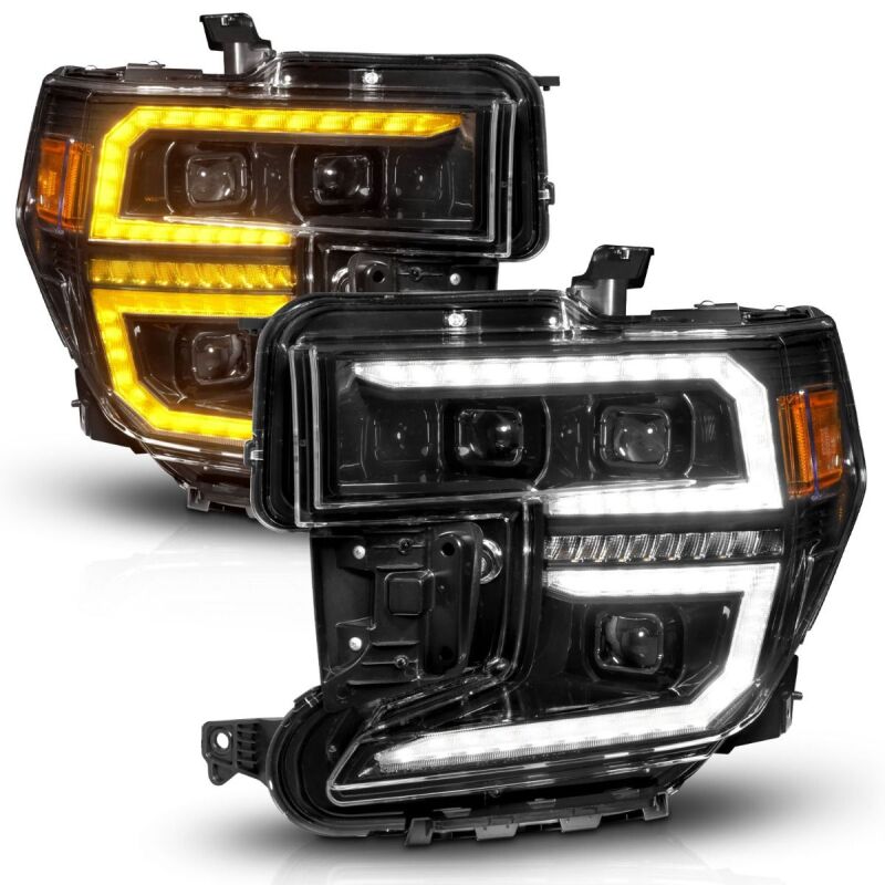 ANZO 19-21 GMC Sierra 1500 LED Projector Headlight w/Switchback+Sequential - Black 111600