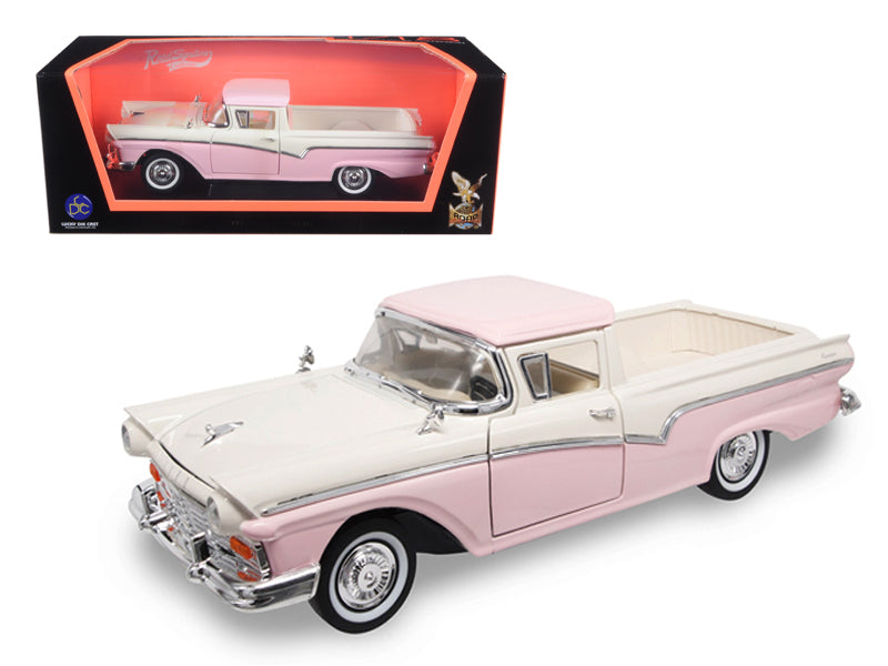 Rapid Vehicles 1957 Ford Ranchero Pickup Truck Pink 1/18 Diecast Model by Road Signature  free...