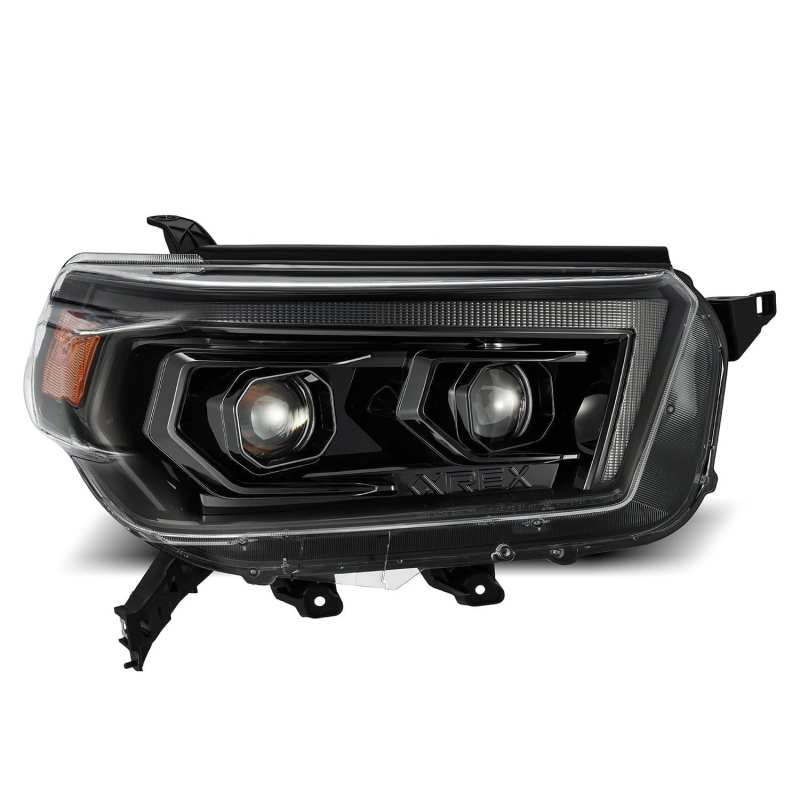 FR SPORT AlphaRex 10-13 Toyota 4Runner LUXX LED Proj Headlights Plank Style Alpha Black w/Seq...