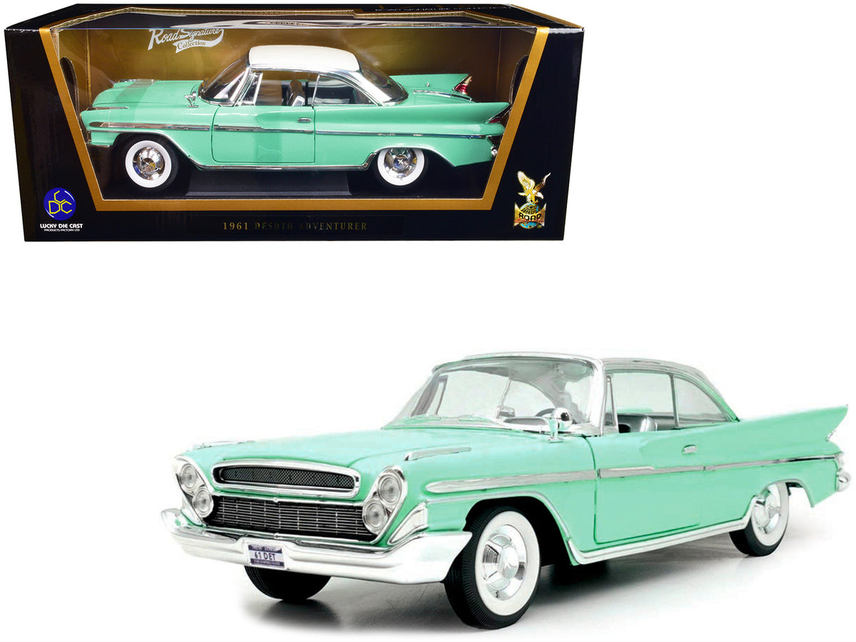 Rapid Vehicles 1961 DeSoto Adventurer Light Green with White Top 1/18 Diecast Model Car by Road...
