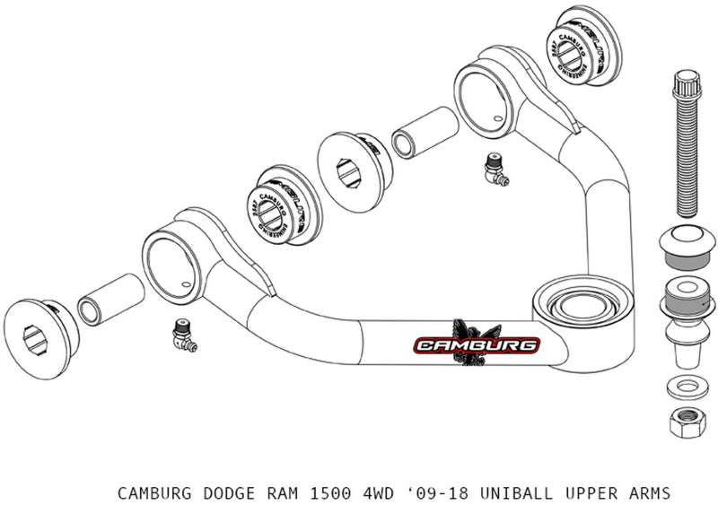 Camburg Dodge RAM 1500 (DS) 4WD 09-21 1.25in Performance Uniball Upper Arms (w/ covers) CAM-810001