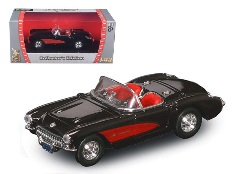 Rapid Vehicles 1957 Chevrolet Corvette Convertible Black 1/43 Diecast Model Car by Road Signature...